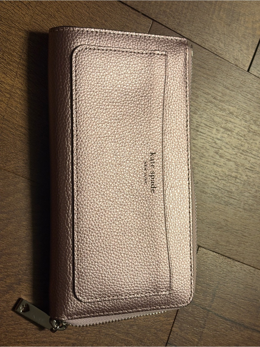 kate spade Metallic Blush Zip Around Wallet